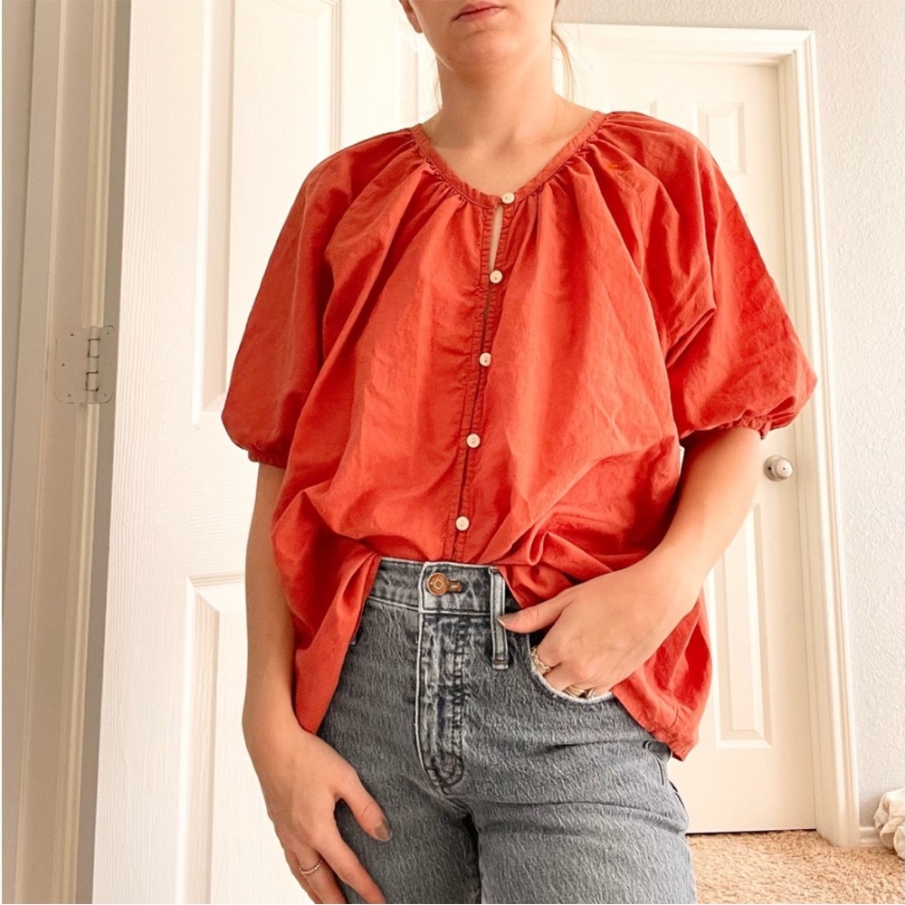 Universal Thread Women's Rust Button-Up Blouse - image 6